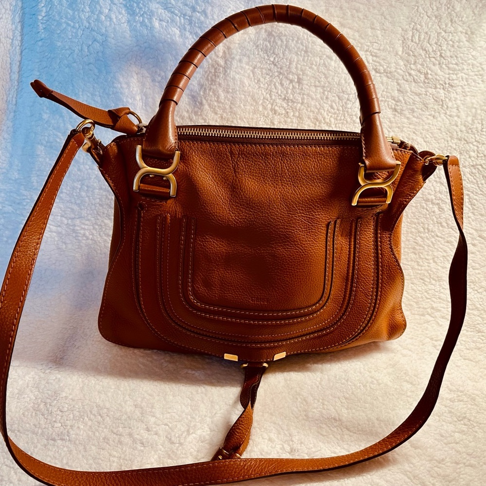 EUC Chloe Med Marcie Brown Leather Handbag